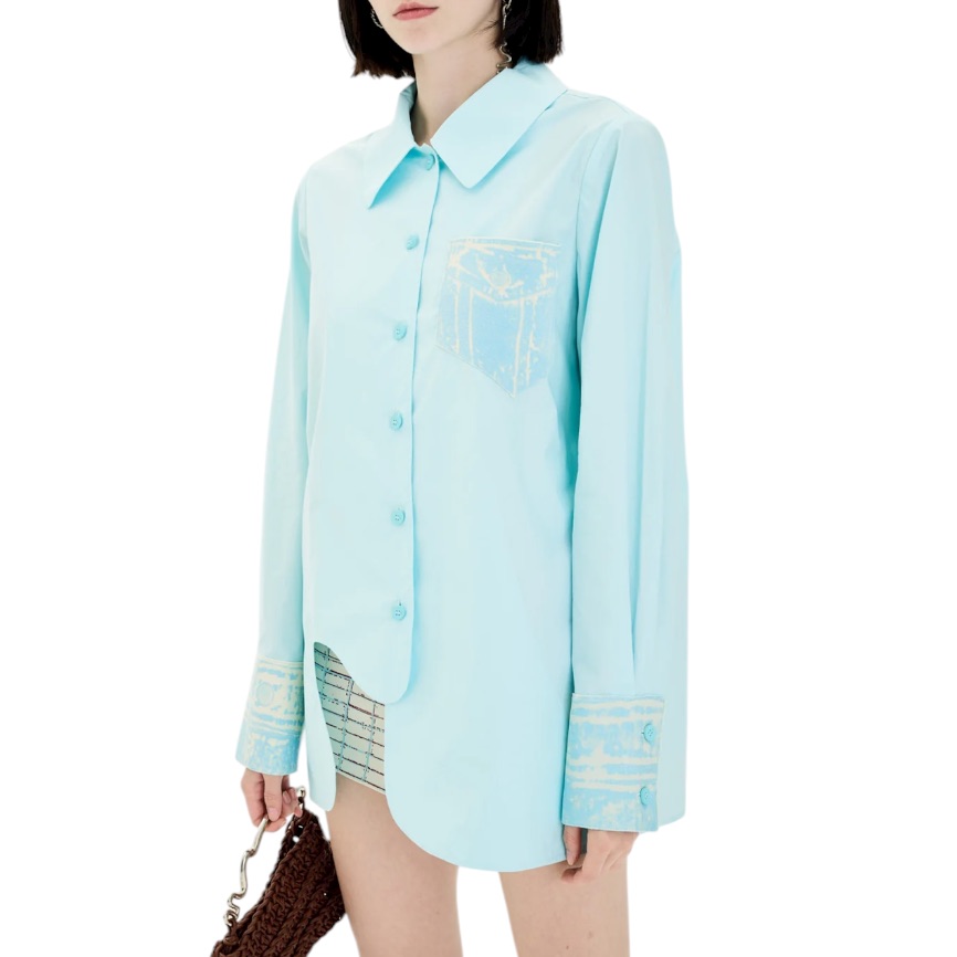 Ph5 Protea Mixed Media Oversized Shirt Sz M Nwt